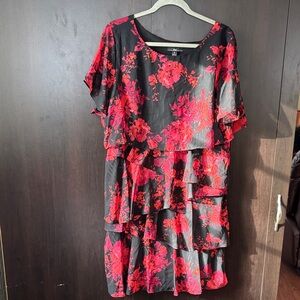 R&K Black and Red Floral Dress